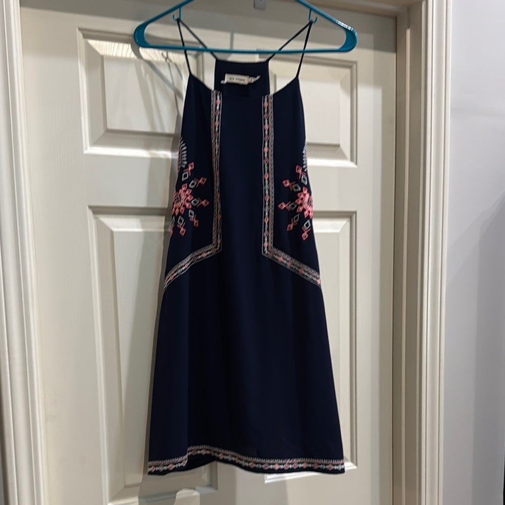 Blu Pepper Navy and Pink Mini Dress